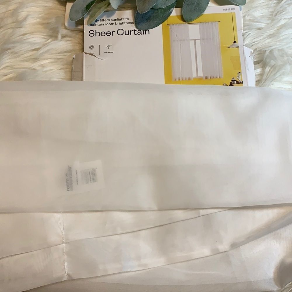 Targets room essentials white sheer window Panel 60 x 63